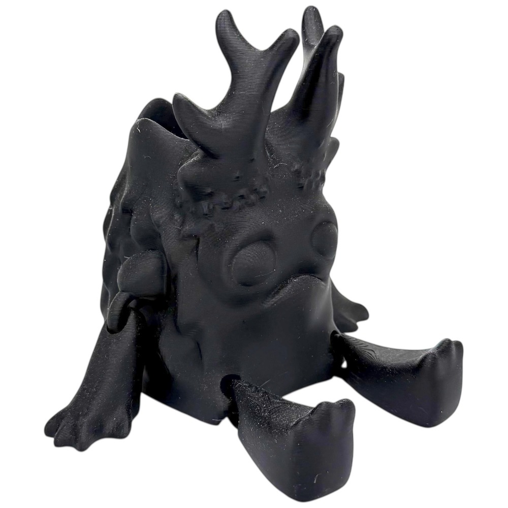 Black 3D Printed Creature Planter / Pen Holder‎ – 6" Fantasy Shelf Decor